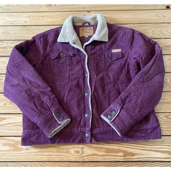 Powder River Outfitters Snap Front Corduroy Coat Size XL Women’s Purple